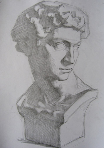 ◆朱理亚诺·美第奇石膏像写生_中国艺术生高